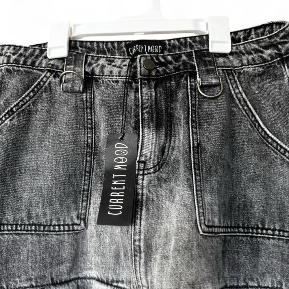 Dolls Kill Current Mood Popularity Explained 2-Way Denim Maxi Skirt NWT Large - Picture 2 of 8